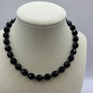 Sophisticated Black Beaded Necklace Timeless Design Vintage West Germany